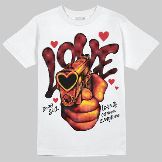 Jordan 11 Retro Low Bred (2025) DopeSkill T-Shirt Love Shot Graphic Streetwear - White