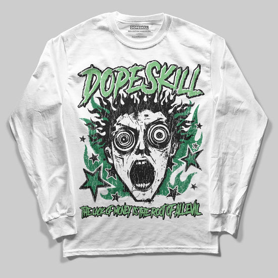 Green Sneakers DopeSkill Long Sleeve T-Shirt Root of Evil Graphic Streetwear - White