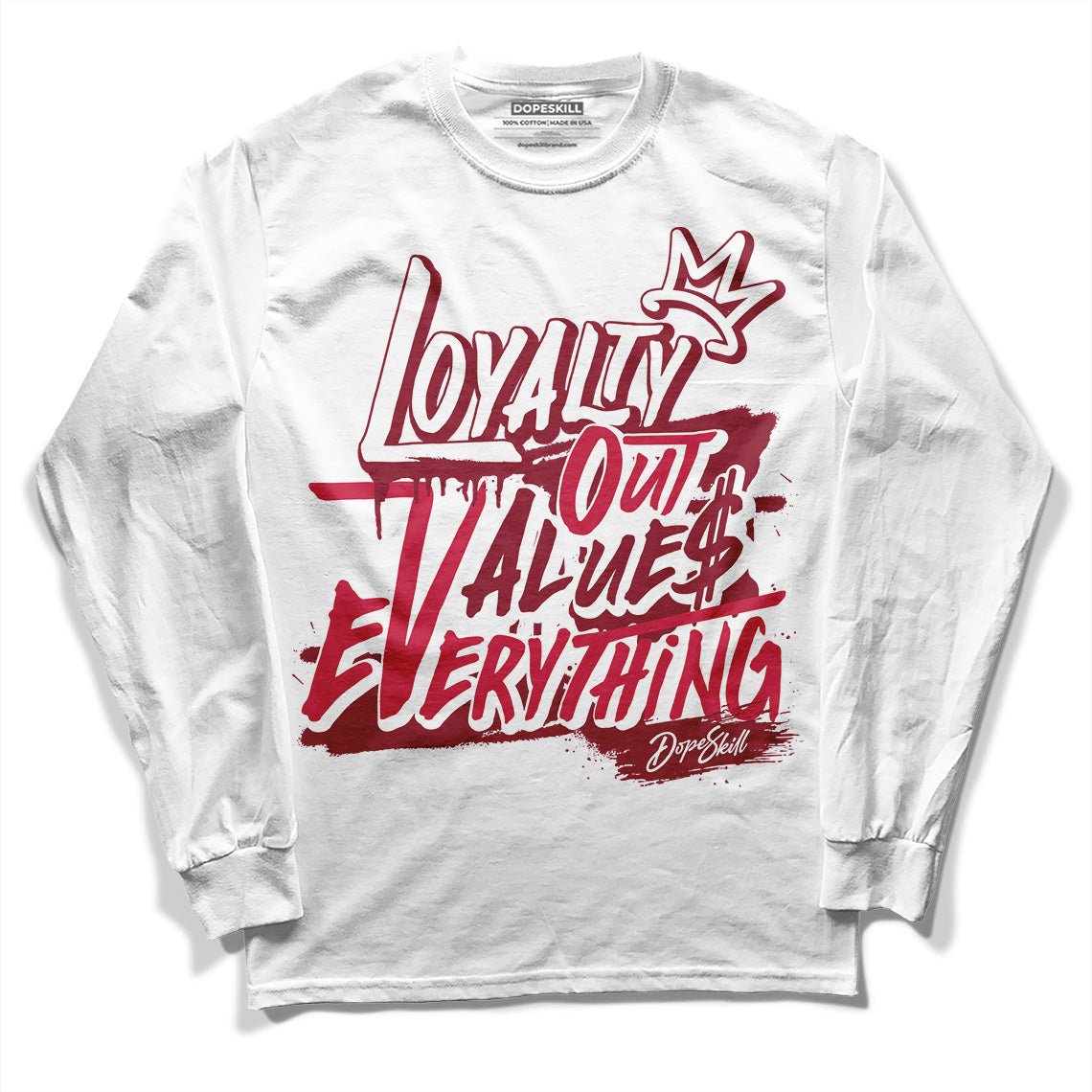 Jordan 1 Retro High '85 OG Metallic Burgundy DopeSkill Long Sleeve T-Shirt LOVE Graphic Streetwear - White 