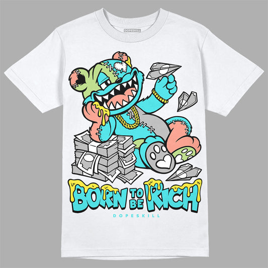 New Balance 9060 “Cyan Burst” DopeSkill T-Shirt Born To Be Rich Graphic Streetwear - White