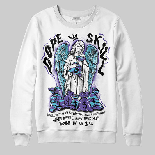 Jordan 8 Retro 'Aqua' 2025 DopeSkill Sweatshirt Angels Graphic Streetwear - White 