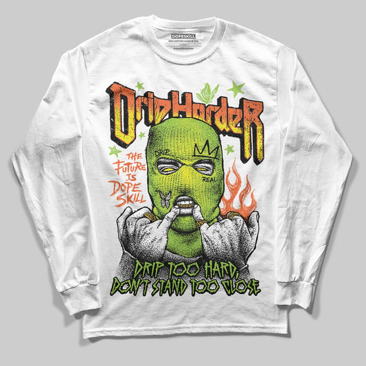 Neon Green Sneakers DopeSkill Long Sleeve T-Shirt Drip Harder Graphic Streetwear - White