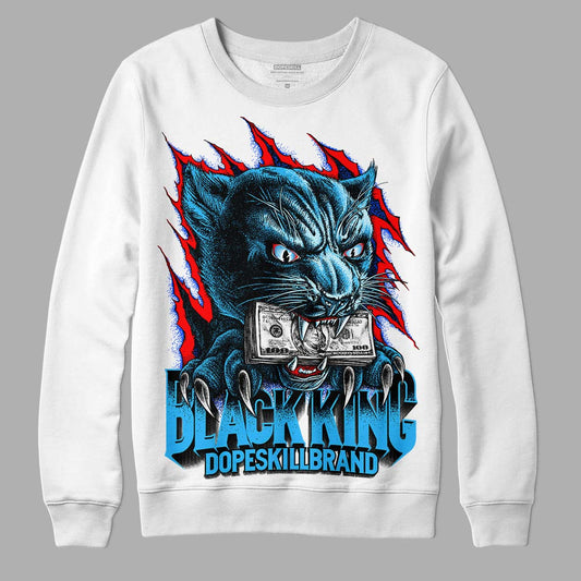 Jordan 2 Low "University Blue" DopeSkill Sweatshirt Black King Graphic Streetwear - White