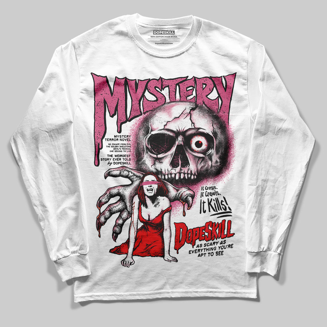 Diesel Pink S - Serendipity Pro-X1 Trainers DopeSkill Long Sleeve T-Shirt Mystery Ghostly Grasp Graphic Streetwear - White