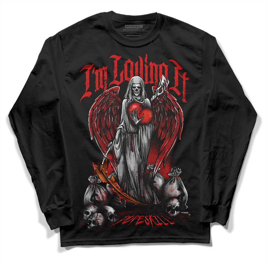 Jordan 3 Fire Red DopeSkill Long Sleeve T-Shirt New I'm Loving It Graphic Streetwear - Black