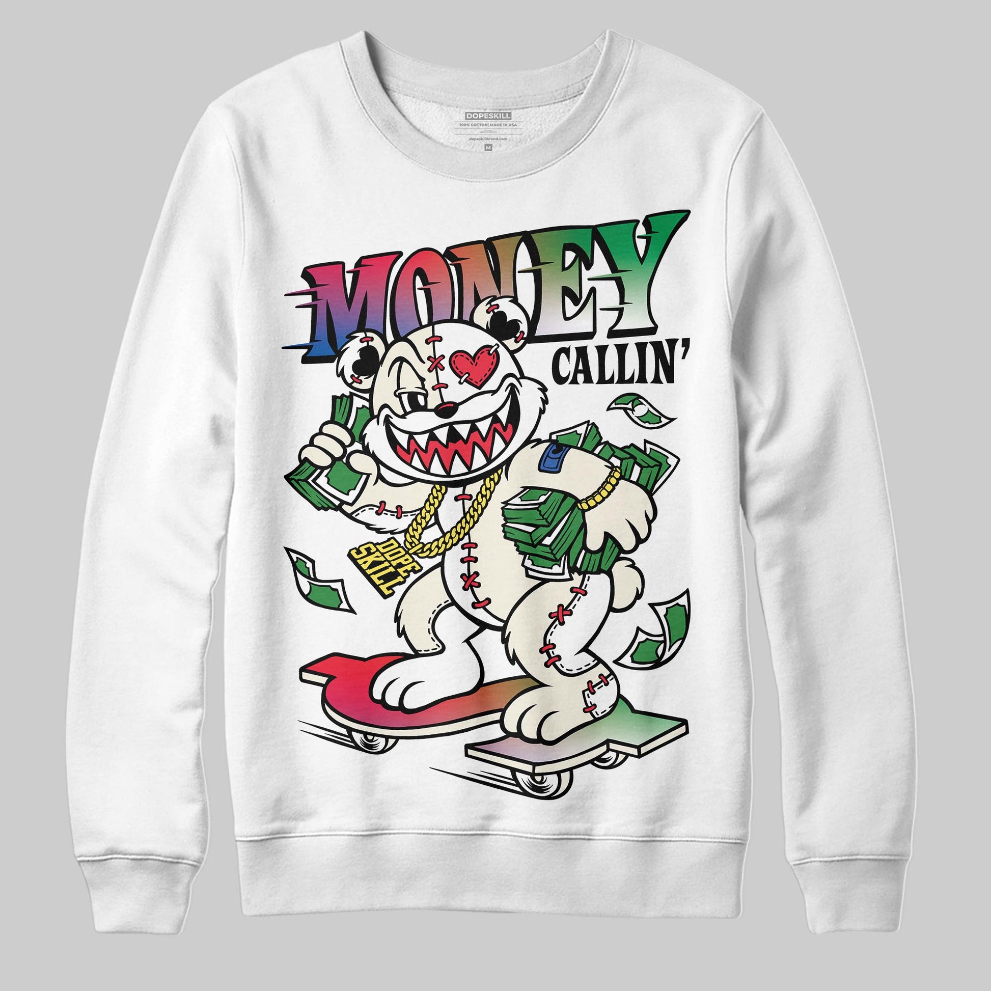 Jordan 11 Retro 285 Atlanta DopeSkill Sweatshirt Money Callin' Graphic Streetwear - White