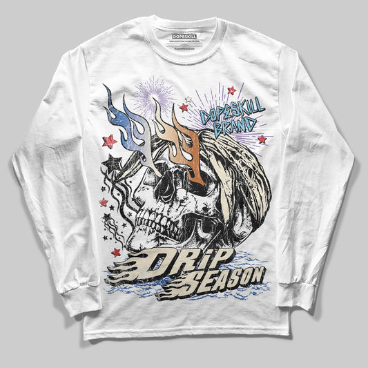 Jordan 17 Retro Low SP Infinite Archives DopeSkill Long Sleeve T-Shirt Drip Season Graphic Streetwear - White