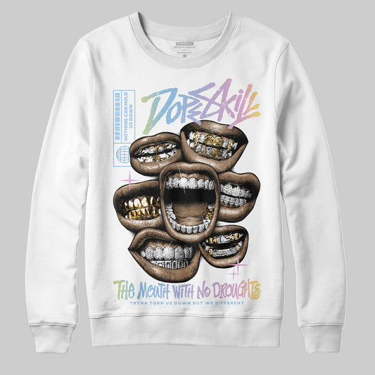 Jordan 5 “Year of the Snake” DopeSkill Sweatshirt The Mouth With No Droughts Graphic Streetwear - White