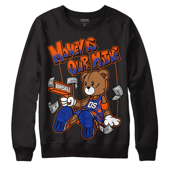 Dunk Low Futura Orange Blaze DopeSkill Sweatshirt Money Is Our Motive Bear Graphic Streetwear - Black