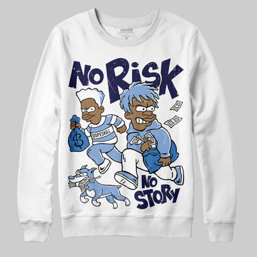 Jordan 4 WMNS 'Forget Me Not' DopeSkill Sweatshirt No Risk No Story Graphic Streetwear - White