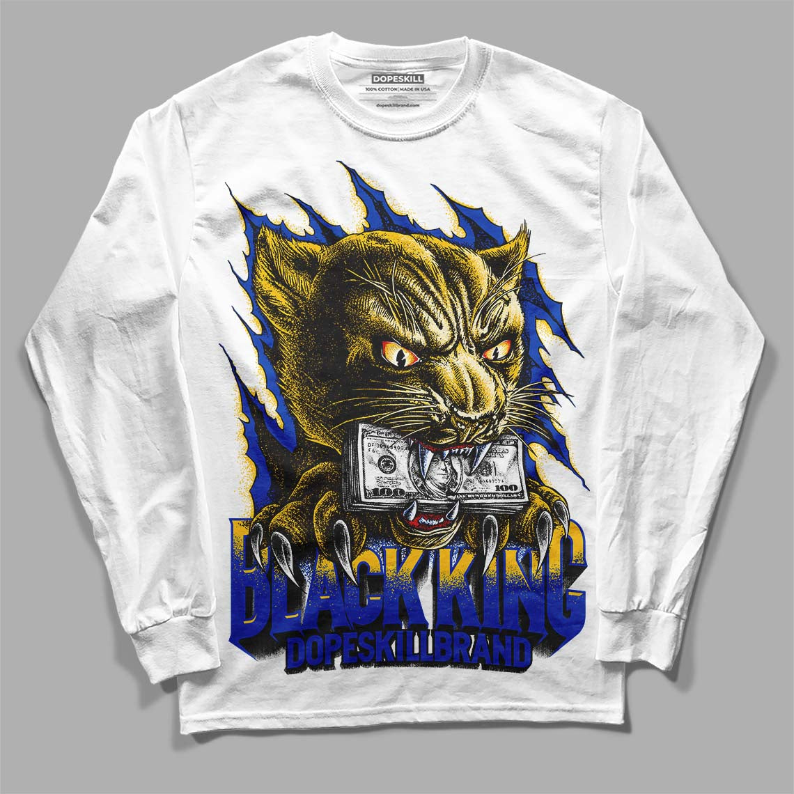 Jordan 14 “Laney” DopeSkill Long Sleeve T-Shirt Black King Graphic Streetwear - White