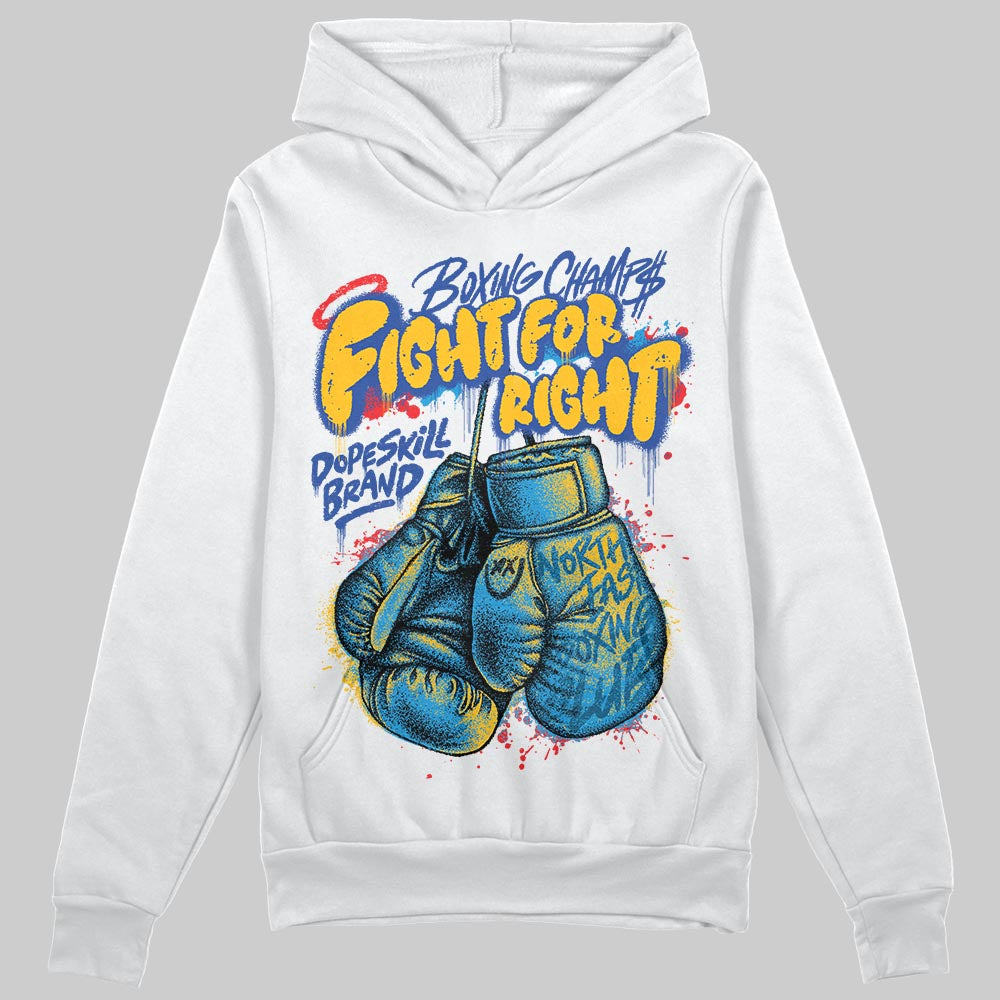Royal Blue Sneakers DopeSkill Hoodie Sweatshirt Fight For Right Graphic Streetwear - White 