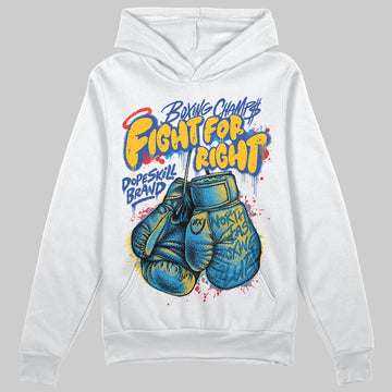 Royal Blue Sneakers DopeSkill Hoodie Sweatshirt Fight For Right Graphic Streetwear - White 