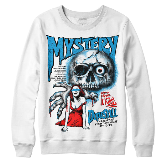 Jordan 4 Retro Military Blue DopeSkill Sweatshirt Mystery Ghostly Grasp Graphic Streetwear - White 