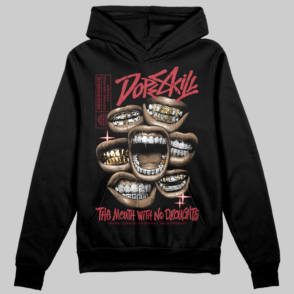 Jordan 4 “Sierra Red" DopeSkill Hoodie Sweatshirt The Mouth With No Droughts Graphic Streetwear - black