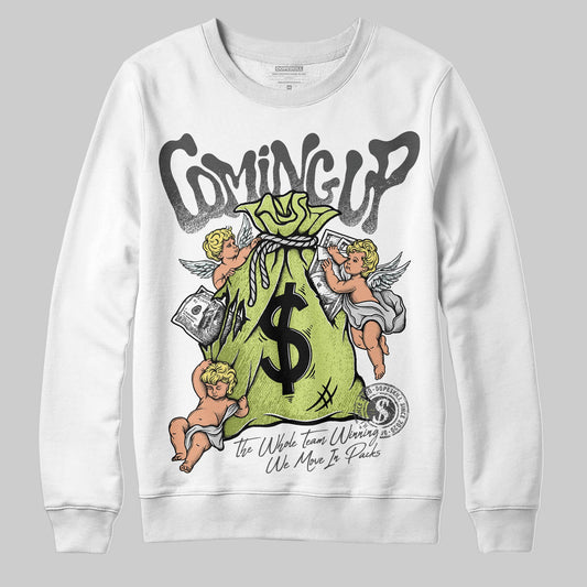 Jordan 4 GS “Light Lemon Twist” DopeSkill Sweatshirt Money Bag Coming Up Graphic Streetwear - White 