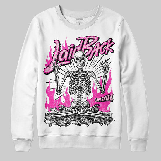 Pink Sneakers DopeSkill Sweatshirt Laid Back Graphic Streetwear - White 