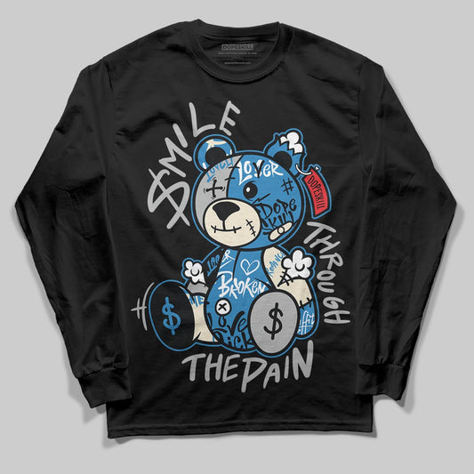 Jordan 3 Retro OG Rare Air DopeSkill Long Sleeve T-Shirt Smile Through The Pain Graphic Streetwear - Black