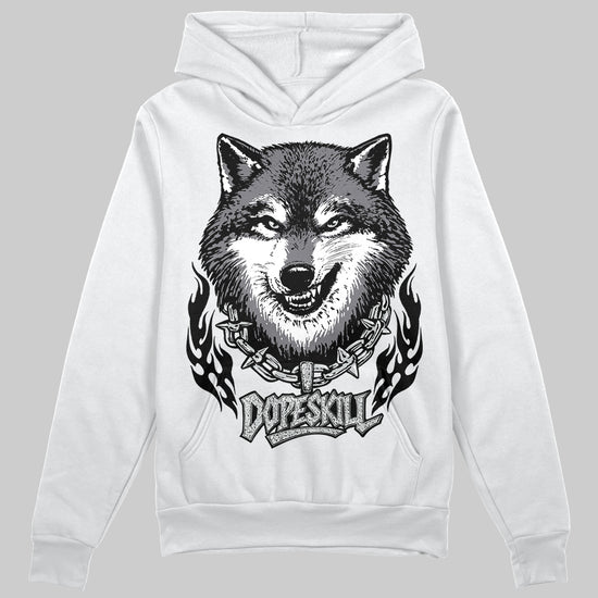 Jordan 12 Black Wolf Grey DopeSkill Hoodie Sweatshirt Wolf Grey Graphic Streetwear - White