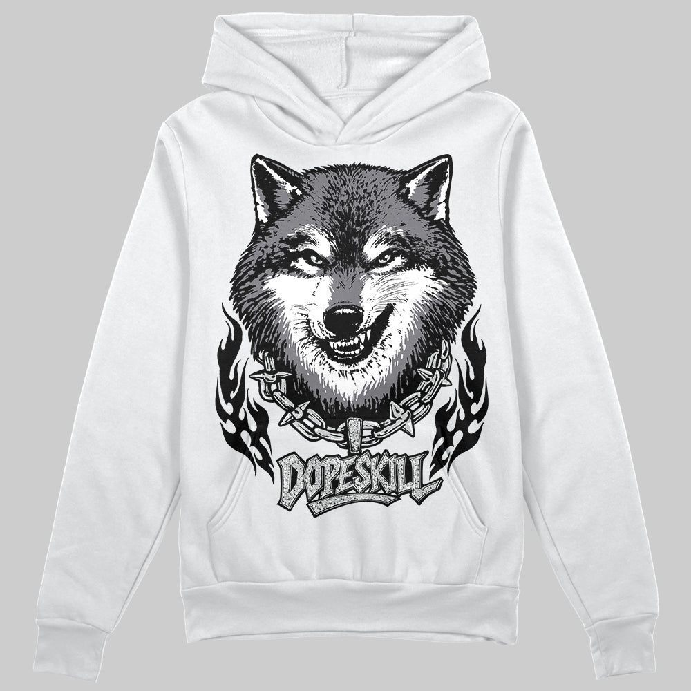 Jordan 12 Black Wolf Grey DopeSkill Hoodie Sweatshirt Wolf Grey Graphic Streetwear - White