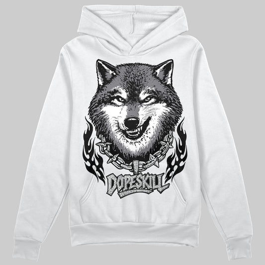 Jordan 12 Black Wolf Grey DopeSkill Hoodie Sweatshirt Wolf Grey Graphic Streetwear - White