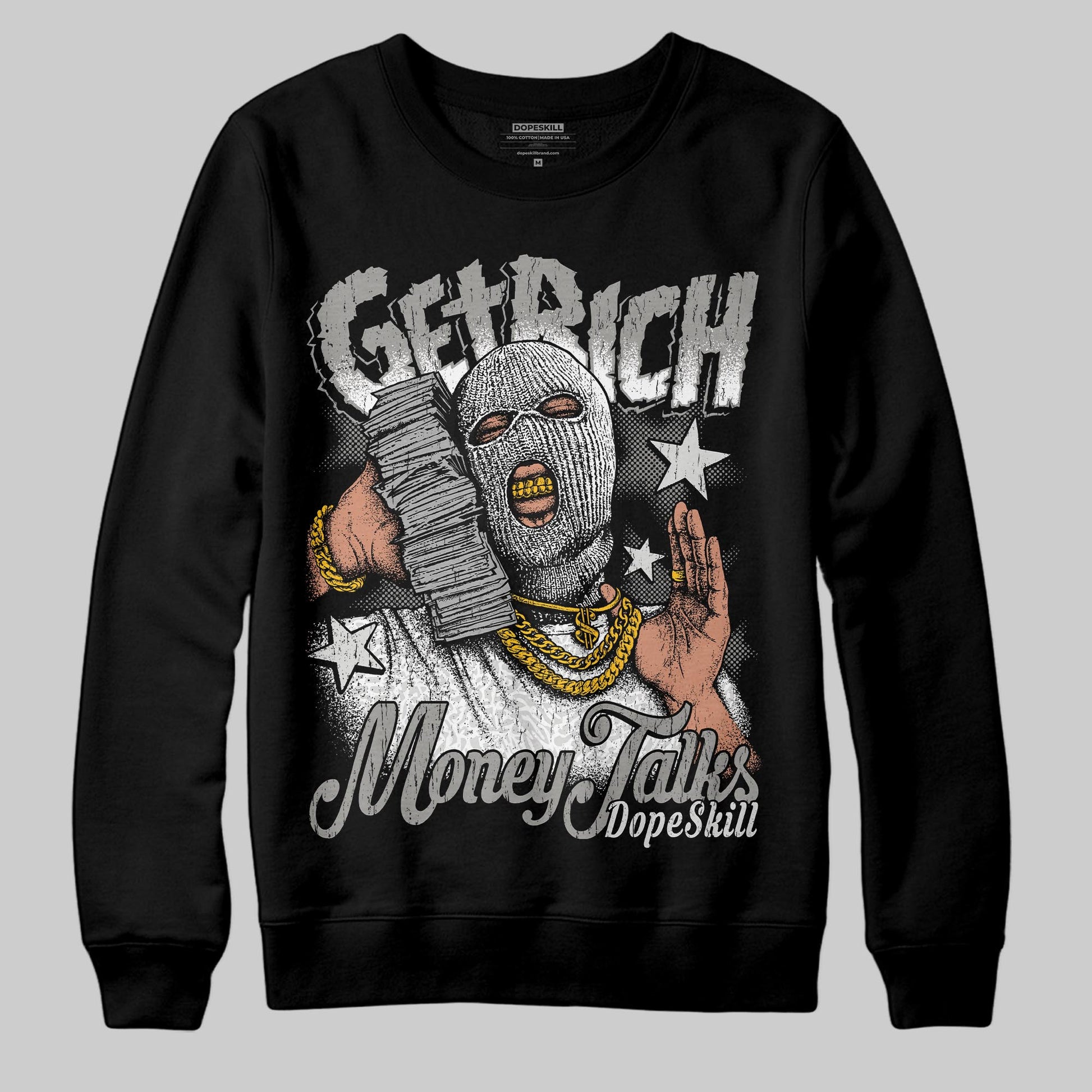 Jordan 3 Retro Pure Money DopeSkill Sweatshirt Get Rich Graphic Streetwear - Black