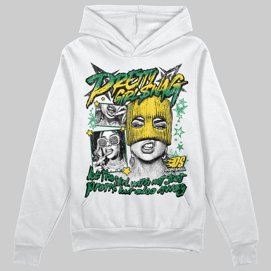 Jordan 5 “Lucky Green” DopeSkill Hoodie Sweatshirt Pretty Girl Swag Graphic Streetwear - White