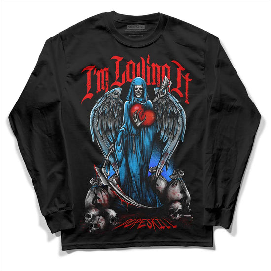 Jordan 2 Low "University Blue" DopeSkill Long Sleeve T-Shirt New I'm Loving It Graphic Streetwear - Black