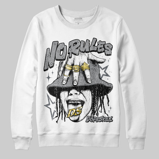 Jordan 5 Retro Wolf Grey (2026) DopeSkill Sweatshirt No Rules Graphic Streetwear - White