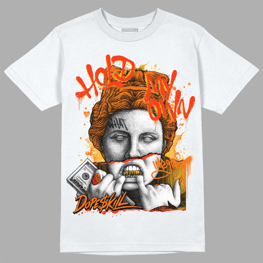 Orange, Black & White Sneakers DopeSkill T-Shirt Hold My Own Graphic Streetwear - White