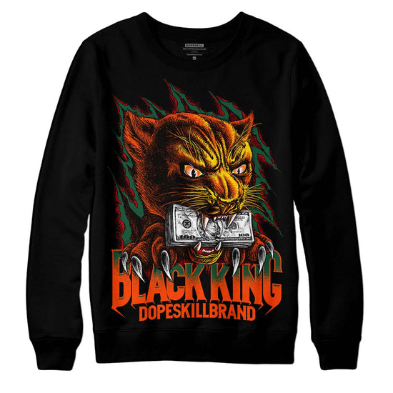 Dunk Low Team Dark Green Orange DopeSkill Sweatshirt Black King Graphic Streetwear - Black