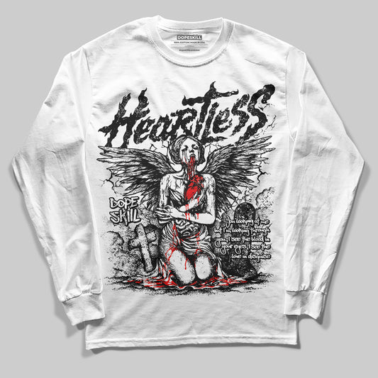 Black and White Sneakers DopeSkill Long Sleeve T-Shirt Heartless Graphic Streetwear - White 