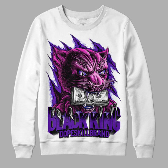 Jordan 13 Court Purple DopeSkill Sweatshirt Black King Graphic Streetwear - White