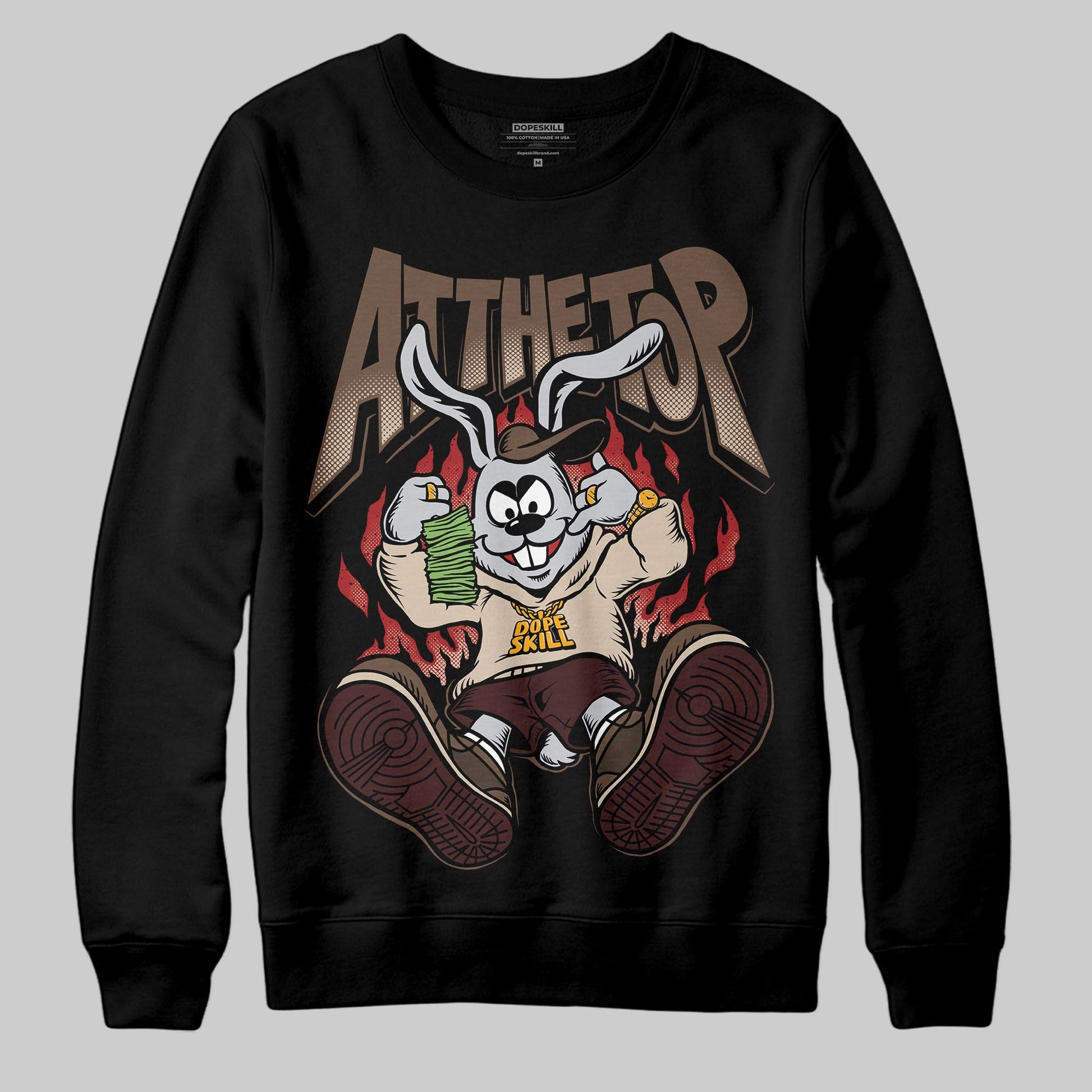 A Ma Maniére x Air Jordan 4 “Dark Mocha” DopeSkill Sweatshirt At The Top Graphic Streetwear - Black