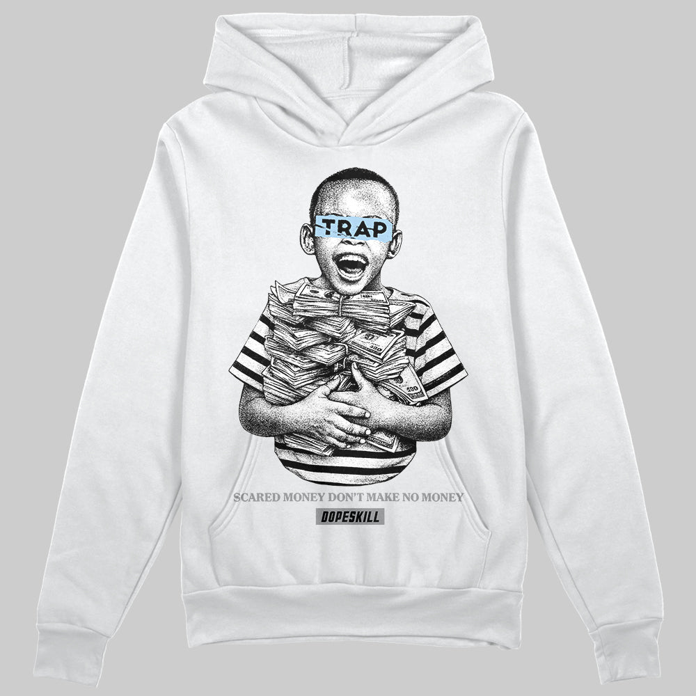 Jordan 5 Retro Wolf Grey (2026) DopeSkill Hoodie Sweatshirt Scared Money Don't Make No Money Graphic Streetwear - White 