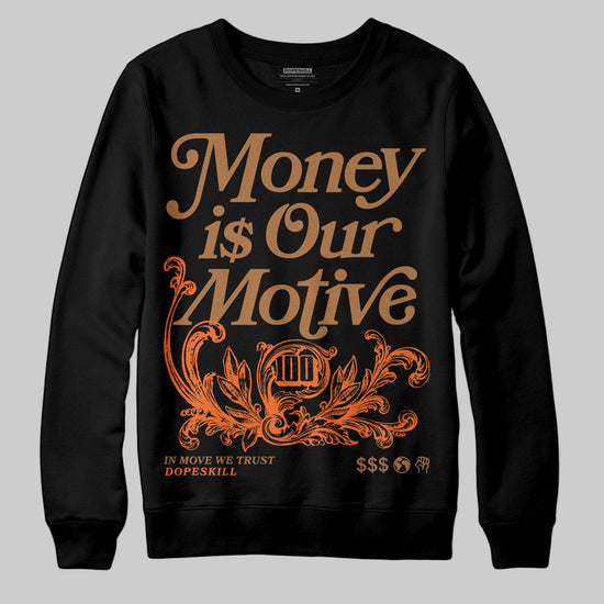 Adidas Samba OG Leopard Pack Preloved Red DopeSkill Sweatshirt Money Is Our Motive Typo Graphic Streetwear - Black