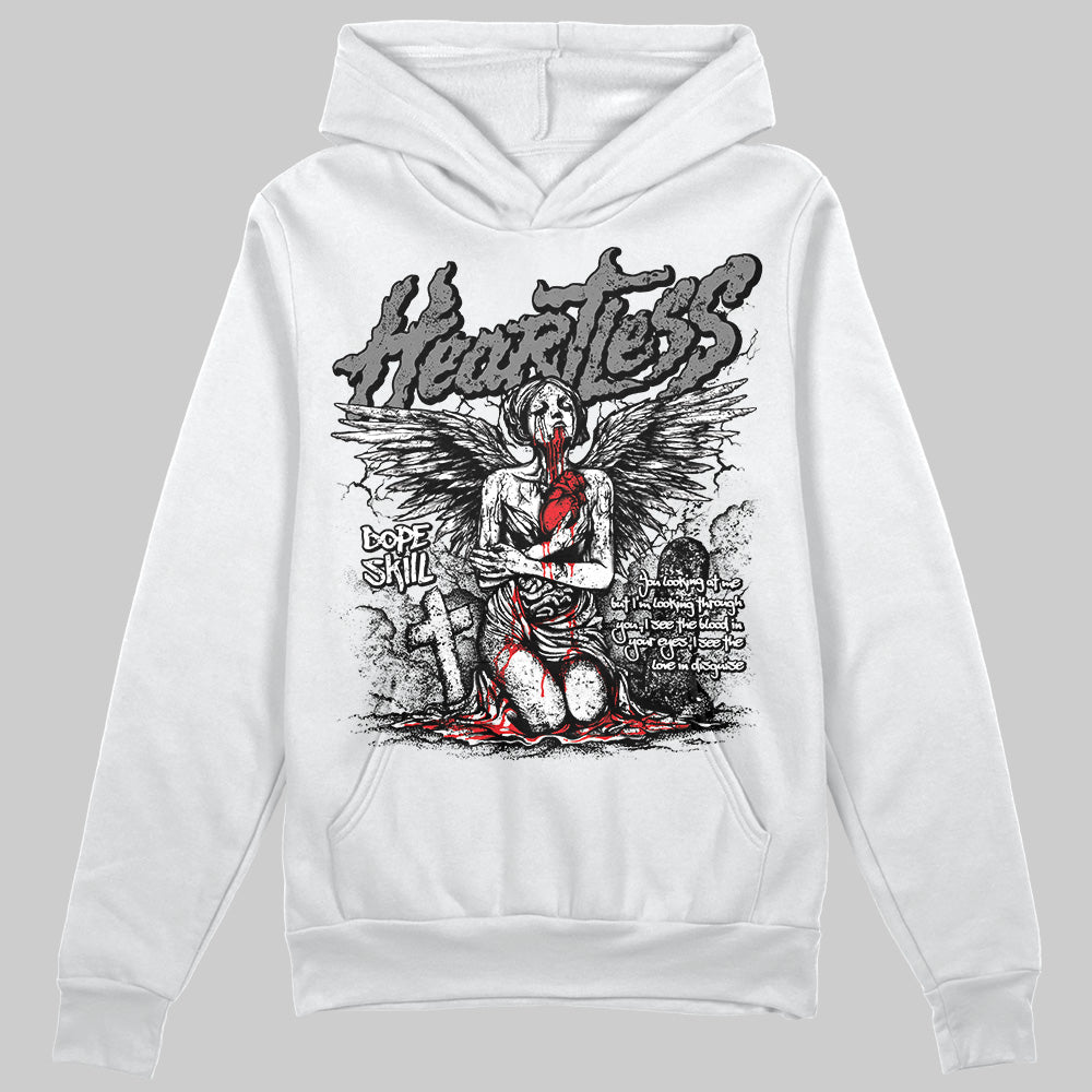 Grey Sneakers DopeSkill Hoodie Sweatshirt Heartless Graphic Streetwear - White