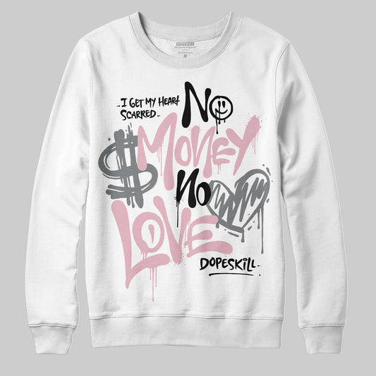 Air Max 95 OG “Pink Foam” DopeSkill Sweatshirt No Money No Love Typo Graphic Streetwear - White 