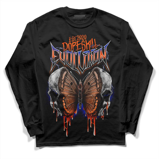 Dunk Low Futura Orange Blaze DopeSkill Long Sleeve T-Shirt DopeSkill Evolution Graphic Streetwear - Black