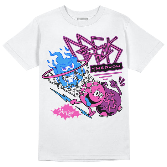 Jordan 4 GS “Hyper Violet” DopeSkill T-Shirt Break Through Graphic Streetwear - White