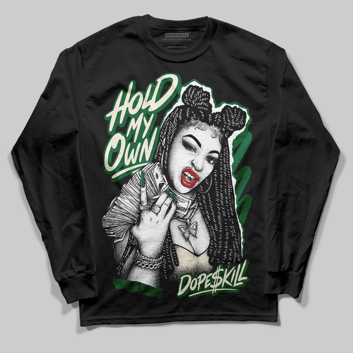 Jordan 13 GS “Pine Green” DopeSkill Long Sleeve T-Shirt New H.M.O Graphic Streetwear - Black