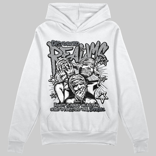 Jordan 5 Retro Wolf Grey (2026) DopeSkill Hoodie Sweatshirt Distorted Realms Graphic Streetwear - White