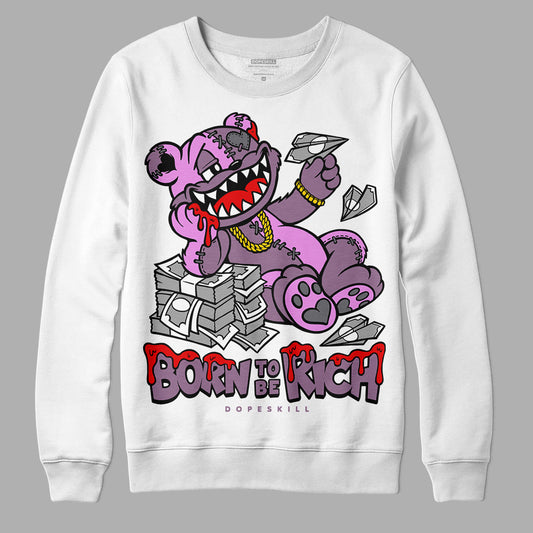 Jordan 2 “Mauve/Off-Noir” DopeSkill Sweatshirt Born To Be Rich Graphic Streetwear - White