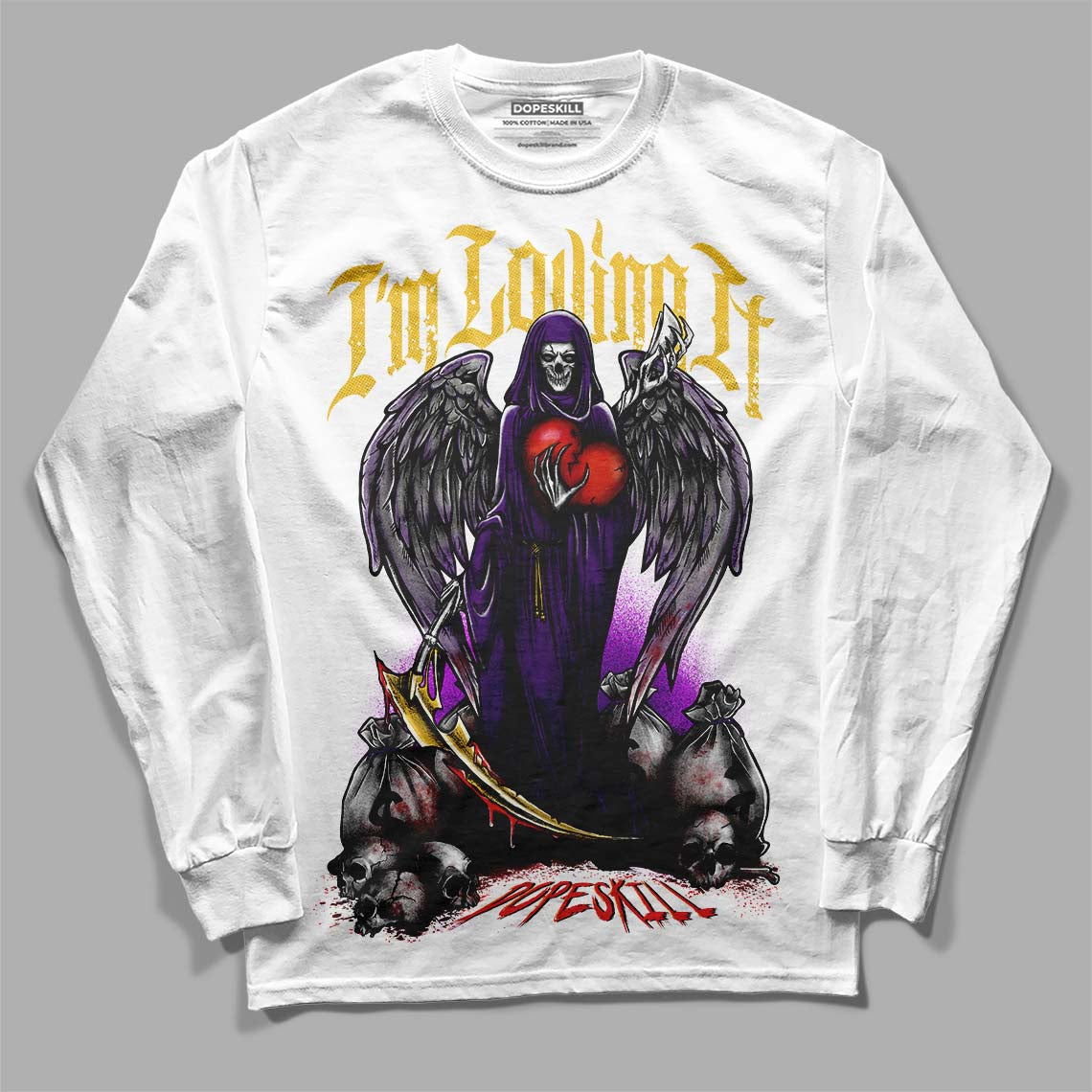 Jordan 12 “Field Purple” DopeSkill Long Sleeve T-Shirt New I'm Loving It Graphic Streetwear - White