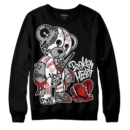 Jordan 14 "Black/White" DopeSkill Sweatshirt Broken Heart Graphic Streetwear - Black