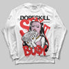 Awake NY x Air Jordan 5 Arctic Pink DopeSkill Long Sleeve T-Shirt Stay It Busy Graphic Streetwear - White