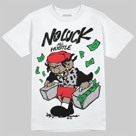 Black and White Sneakers DopeSkill T-Shirt No Luck, All Hustle Graphic Streetwear - White  