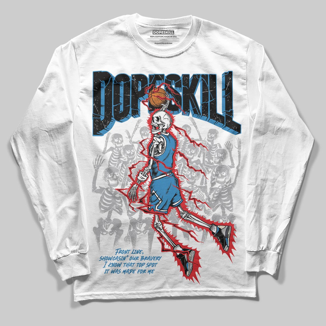 Jordan 3 Retro OG Rare Air DopeSkill Long Sleeve T-Shirt Thunder Dunk Graphic Streetwear - White