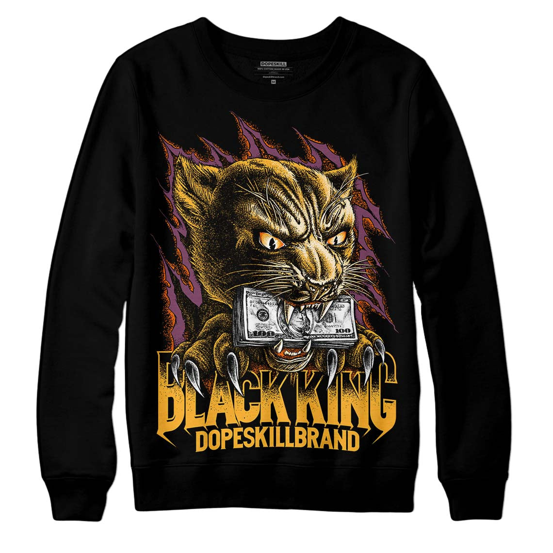 Jordan 1 Retro High OG Brotherhood DopeSkill Sweatshirt Black King Graphic Streetwear - Black