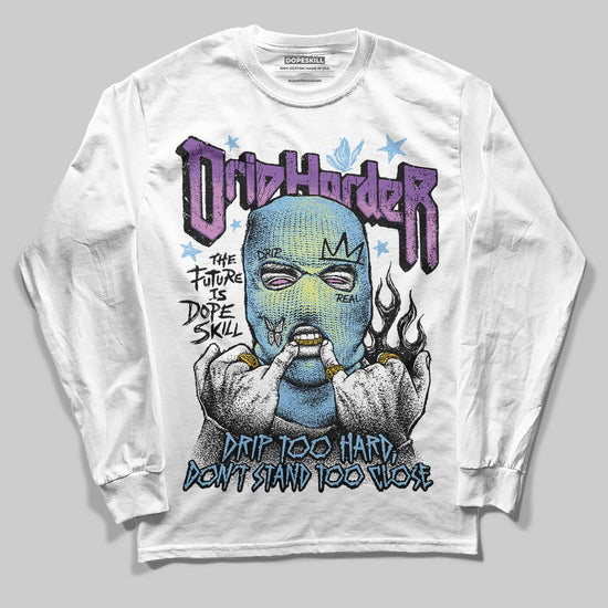 University Blue Sneakers DopeSkill Long Sleeve T-Shirt Drip Harder Graphic Streetwear - White